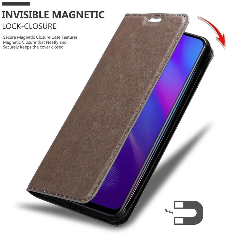 Cadorabo Hülle kompatibel mit Oppo R17 NEO Schutzhülle mit Magnetverschluss, Standfunktion und Kartenfach