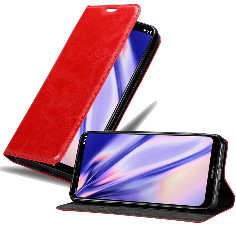 Cadorabo Hülle kompatibel mit Nokia 8,1 Schutzhülle mit Magnetverschluss, Standfunktion und Kartenfach
