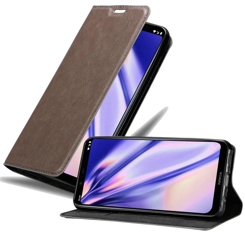 Cadorabo Hülle kompatibel mit Nokia 8,1 Schutzhülle mit Magnetverschluss, Standfunktion und Kartenfach