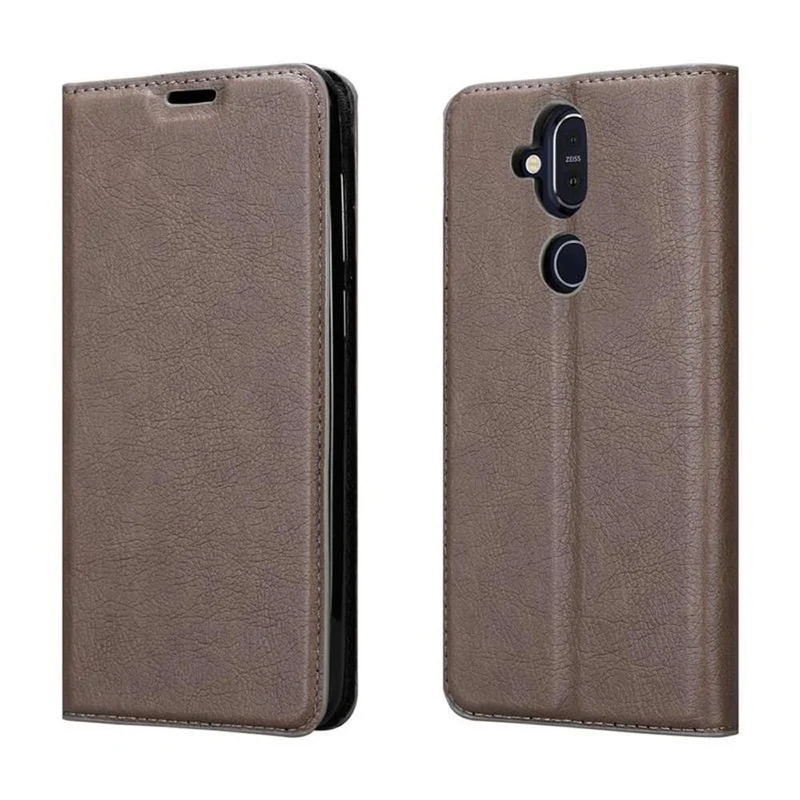 Cadorabo Hülle kompatibel mit Nokia 8,1 Schutzhülle mit Magnetverschluss, Standfunktion und Kartenfach