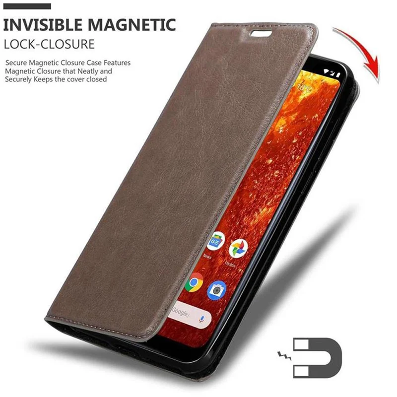 Cadorabo Hülle kompatibel mit Nokia 8,1 Schutzhülle mit Magnetverschluss, Standfunktion und Kartenfach