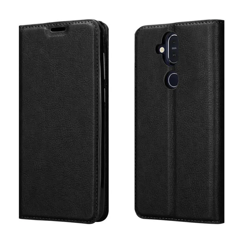 Cadorabo Hülle kompatibel mit Nokia 8,1 Schutzhülle mit Magnetverschluss, Standfunktion und Kartenfach
