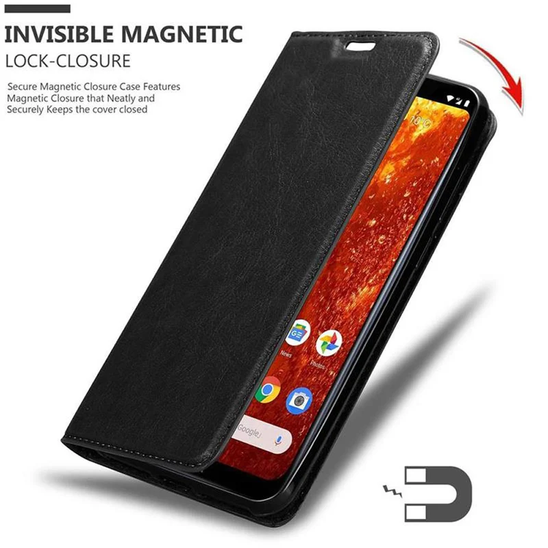 Cadorabo Hülle kompatibel mit Nokia 8,1 Schutzhülle mit Magnetverschluss, Standfunktion und Kartenfach