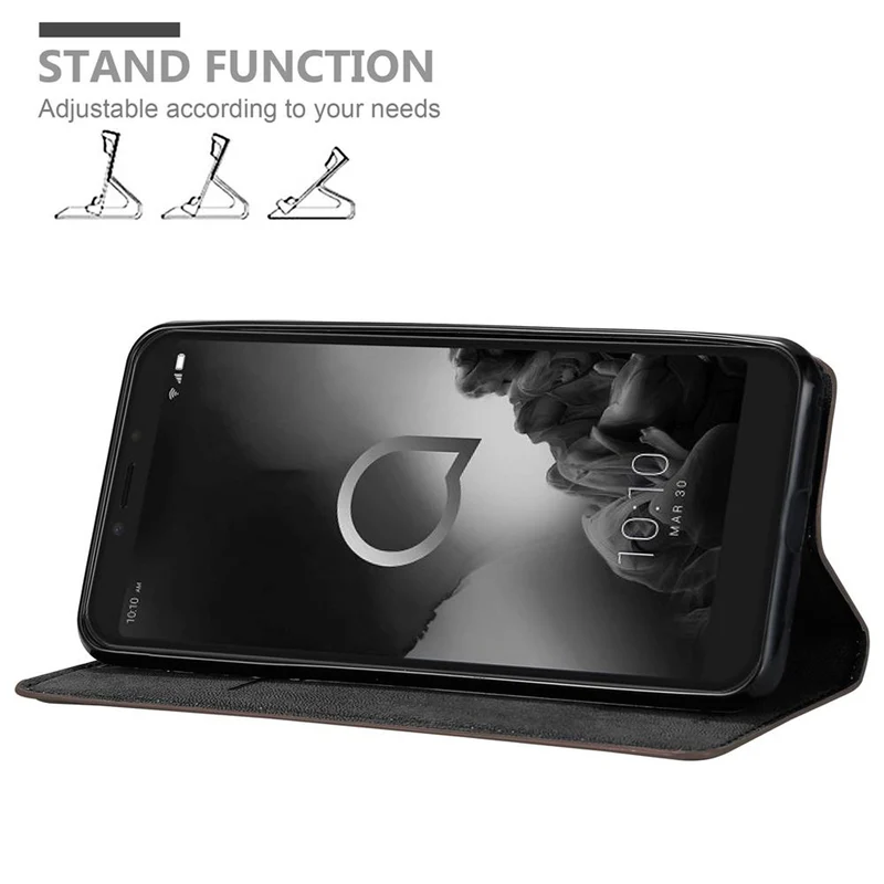 Cadorabo Hülle kompatibel mit Alcatel 1S 2019 Schutzhülle mit Magnetverschluss, Standfunktion und Kartenfach