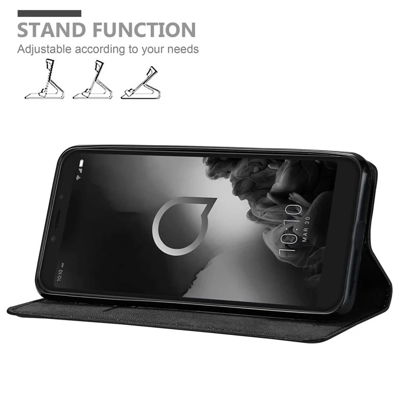 Cadorabo Hülle kompatibel mit Alcatel 1S 2019 Schutzhülle mit Magnetverschluss, Standfunktion und Kartenfach
