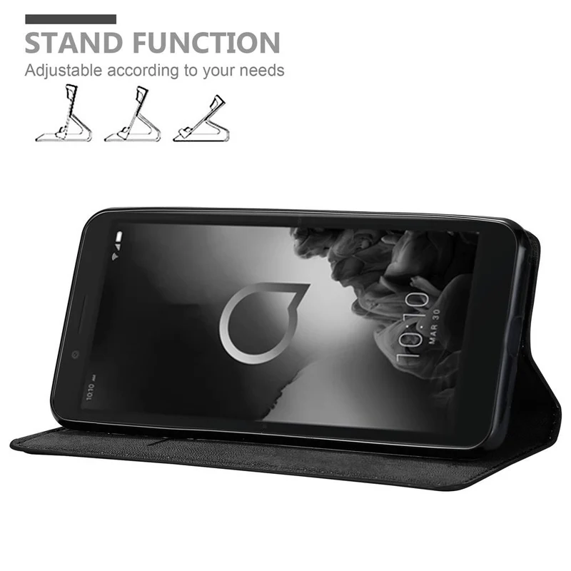 Cadorabo Hülle kompatibel mit Alcatel 1C 2019 Schutzhülle mit Magnetverschluss, Standfunktion und Kartenfach