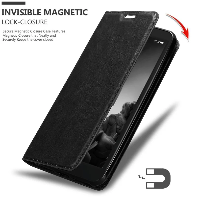 Cadorabo Hülle kompatibel mit Alcatel 1C 2019 Schutzhülle mit Magnetverschluss, Standfunktion und Kartenfach
