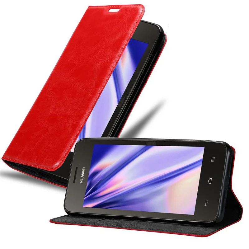 Cadorabo Hülle kompatibel mit Huawei Y3 / Y3C / Y330 / Y331 / Y360 Schutzhülle mit Magnetverschluss, Standfunktion und Kartenfach