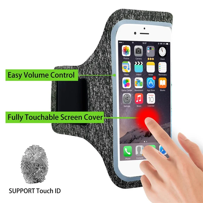 Cadorabo Sport Armtasche für Handys von 4.7 - 6.0 Zoll Sport Armband für Smartphones Handytasche mit Klettverschluss