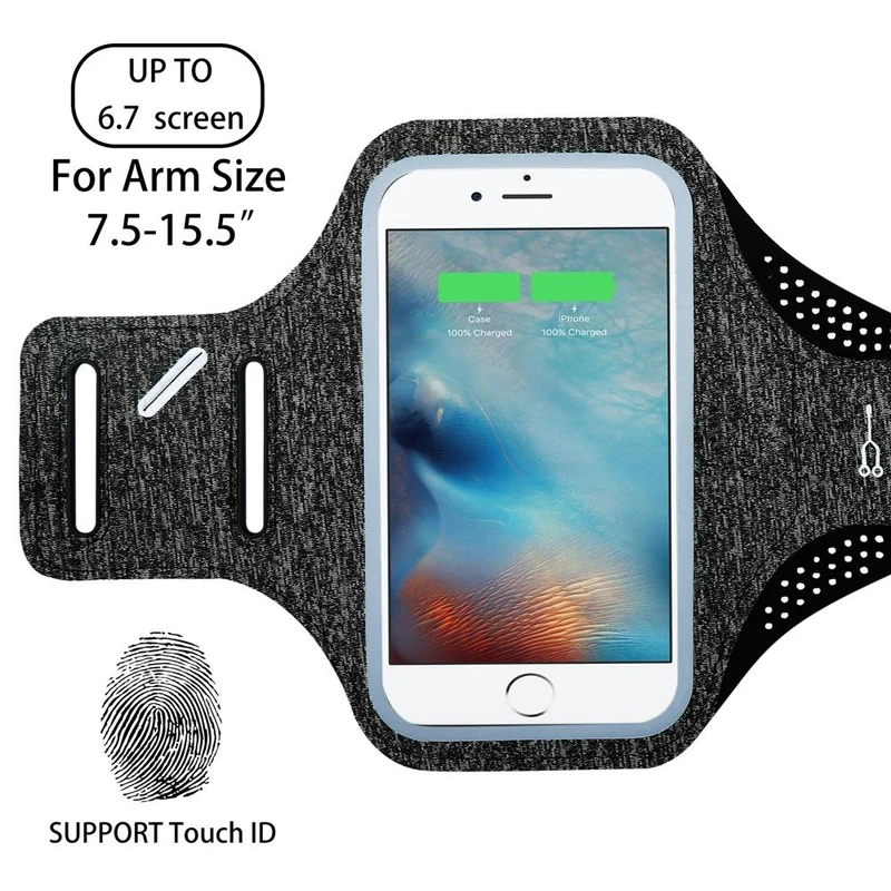 Cadorabo Sport Armtasche für Handys von 4.7 - 6.0 Zoll Sport Armband für Smartphones Handytasche mit Klettverschluss