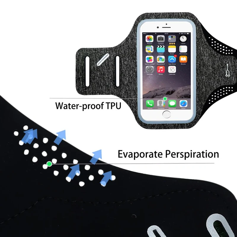 Cadorabo Sport Armtasche für Handys von 4.7 - 6.0 Zoll Sport Armband für Smartphones Handytasche mit Klettverschluss