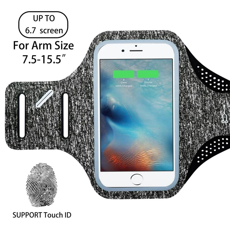 Cadorabo Sport Armtasche für Handys von 4.7 - 6.0 Zoll Sport Armband für Smartphones Handytasche mit Klettverschluss