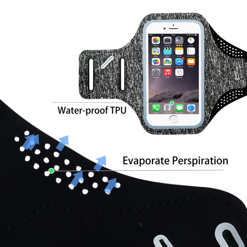Cadorabo Sport Armtasche für Handys von 4.7 - 6.0 Zoll Sport Armband für Smartphones Handytasche mit Klettverschluss