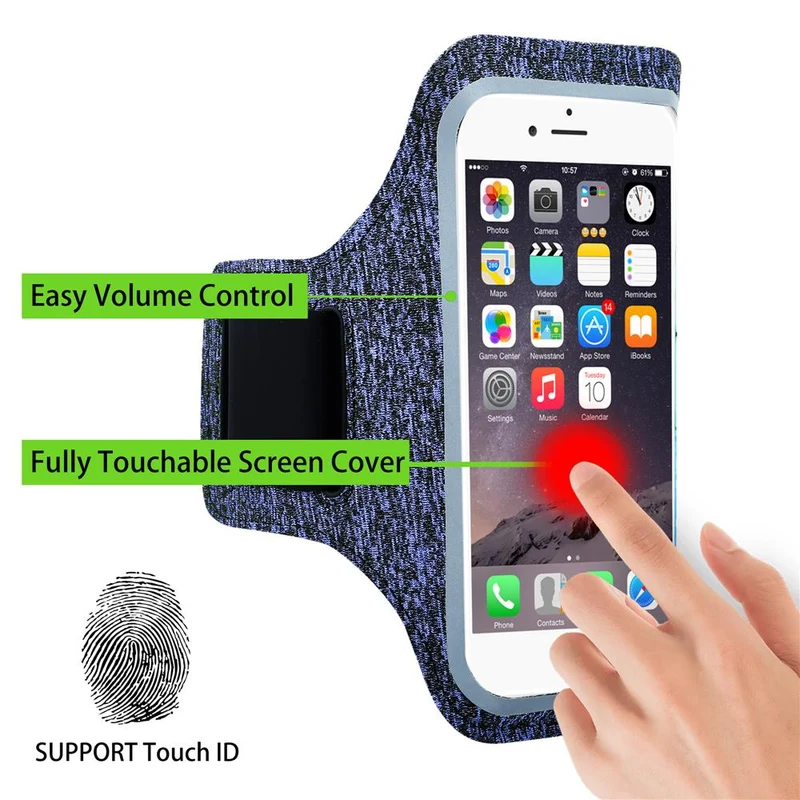 Cadorabo Sport Armtasche für Handys von 4.7 - 6.0 Zoll Sport Armband für Smartphones Handytasche mit Klettverschluss