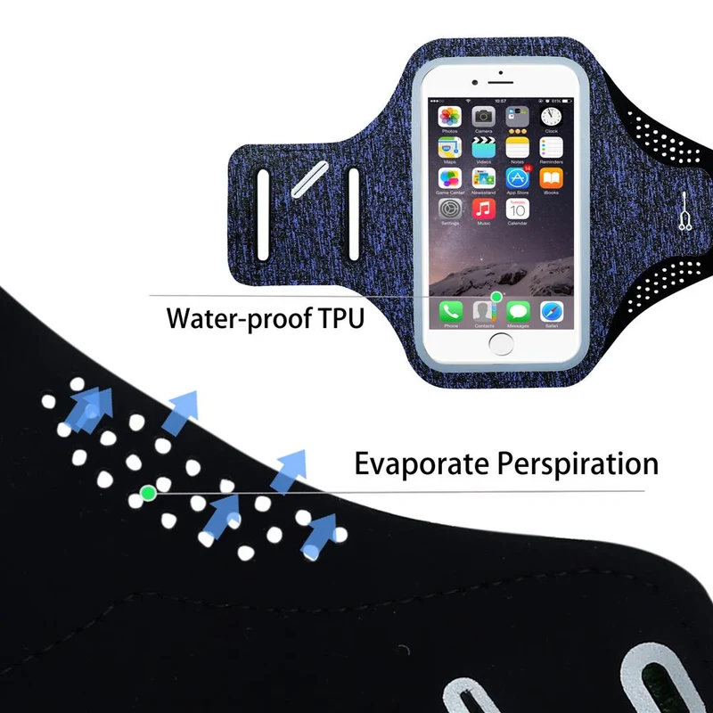 Cadorabo Sport Armtasche für Handys von 4.7 - 6.0 Zoll Sport Armband für Smartphones Handytasche mit Klettverschluss