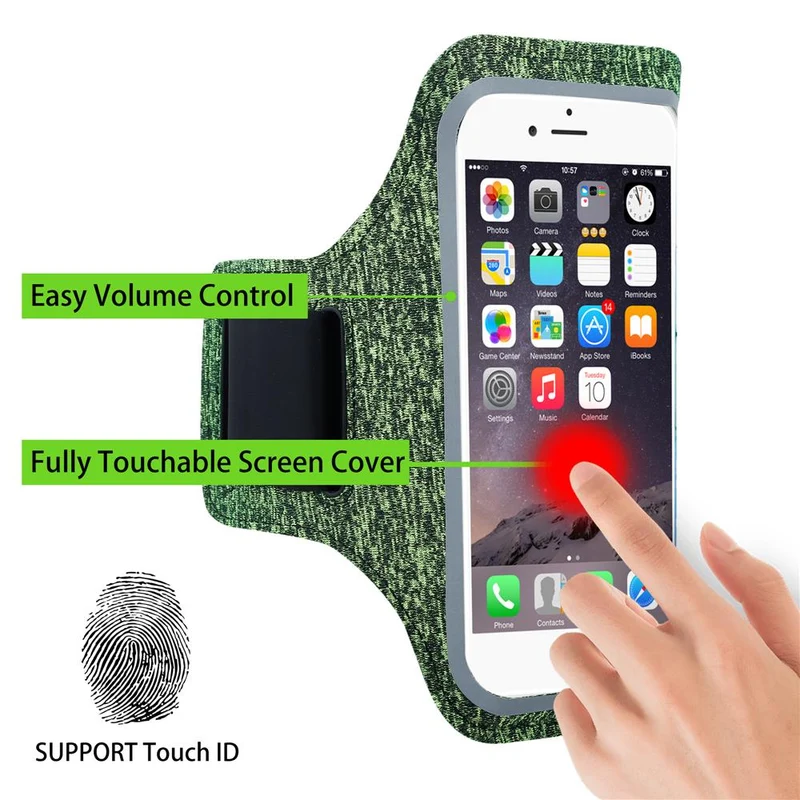 Cadorabo Sport Armtasche für Handys von 4.7 - 6.0 Zoll Sport Armband für Smartphones Handytasche mit Klettverschluss