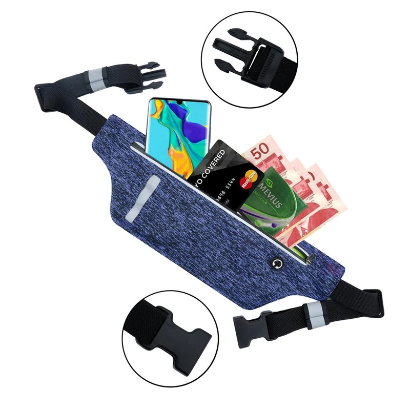 Cadorabo Sport Bauchtasche für Handys von 4.7 - 6.0 Zoll Längenverstellbare Touch Smartphone Hüfttasche Gürteltasche Handytasche