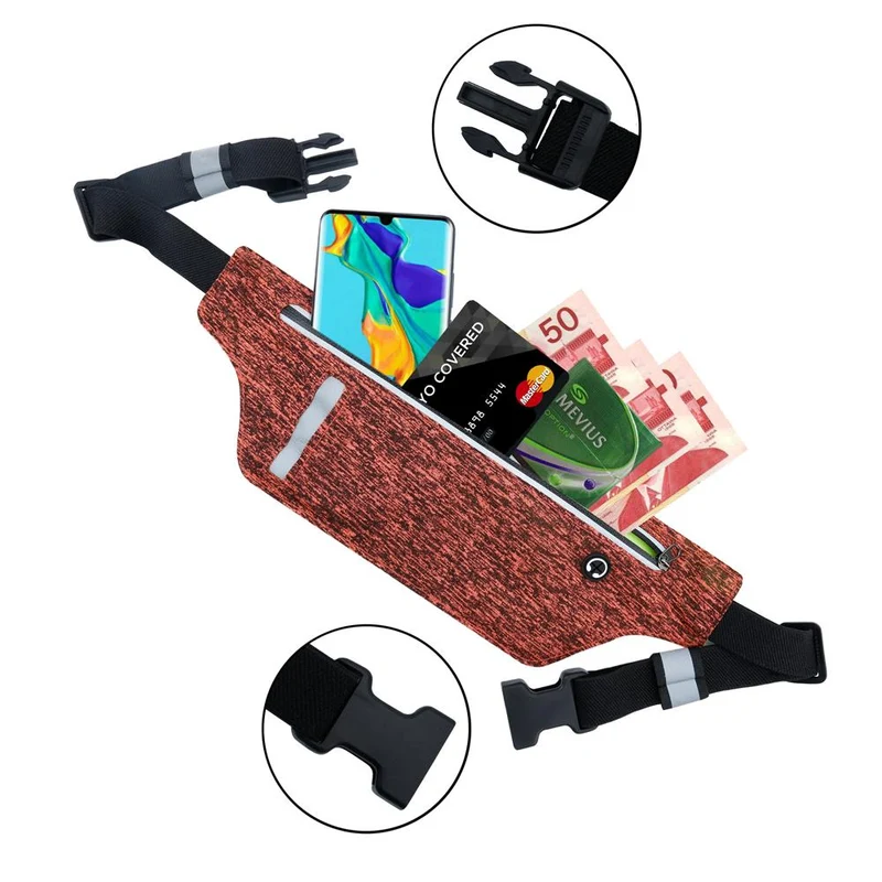 Cadorabo Sport Bauchtasche für Handys von 4.7 - 6.0 Zoll Längenverstellbare Touch Smartphone Hüfttasche Gürteltasche Handytasche