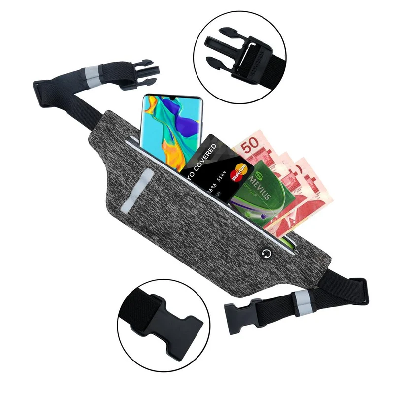 Cadorabo Sport Bauchtasche für Handys von 4.7 - 6.0 Zoll Längenverstellbare Touch Smartphone Hüfttasche Gürteltasche Handytasche
