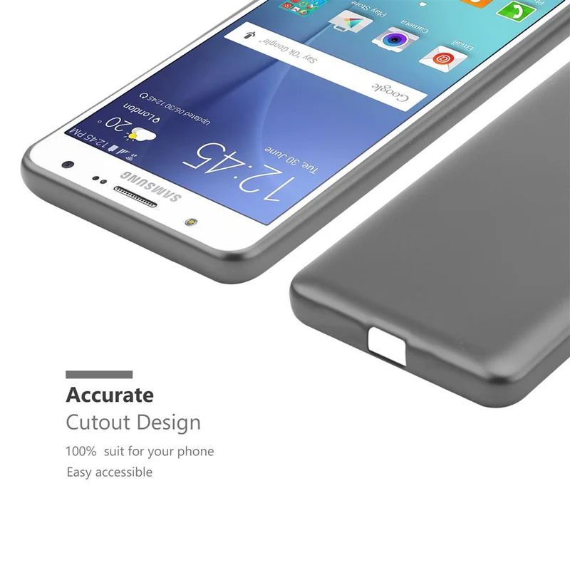 Cadorabo Hülle kompatibel mit Samsung Galaxy J7 2015 Schutzhülle aus flexiblem TPU Silikon