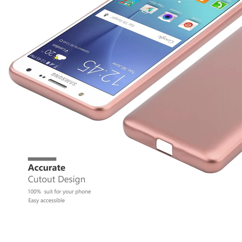 Cadorabo Hülle kompatibel mit Samsung Galaxy J7 2015 Schutzhülle aus flexiblem TPU Silikon