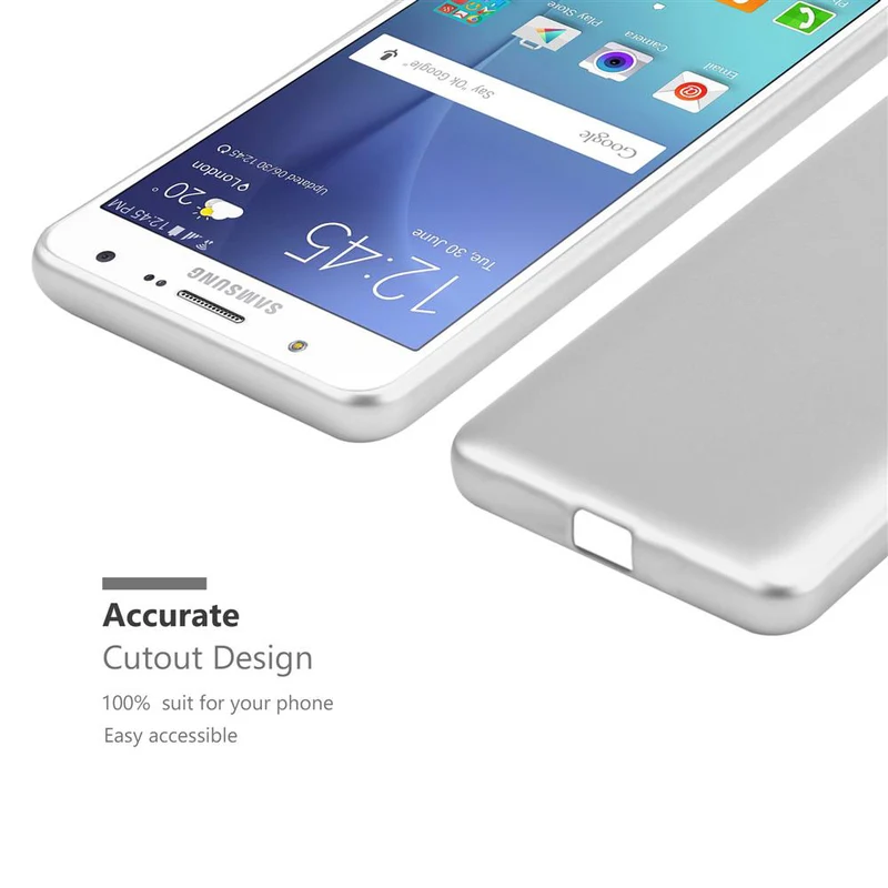 Cadorabo Hülle kompatibel mit Samsung Galaxy J7 2015 Schutzhülle aus flexiblem TPU Silikon