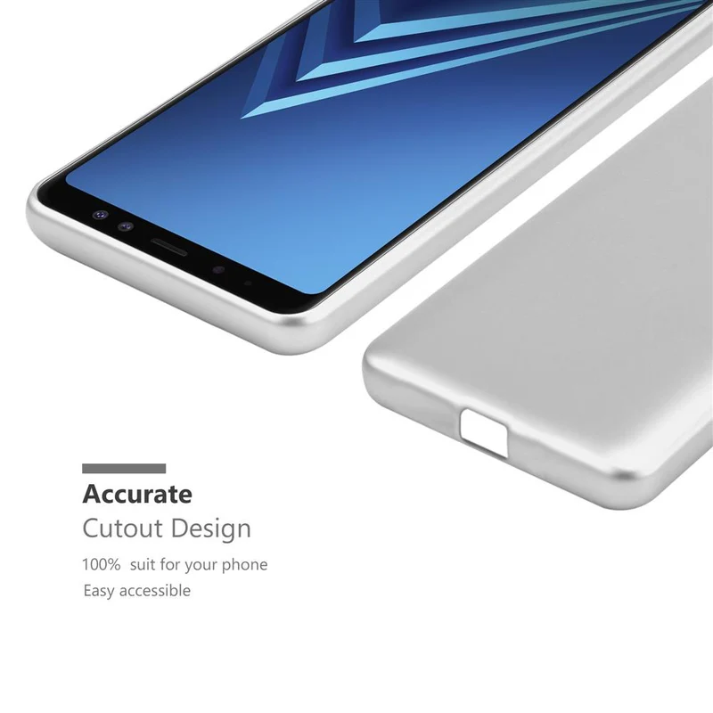 Cadorabo Hülle kompatibel mit Samsung Galaxy A8 2018 Schutzhülle aus flexiblem TPU Silikon