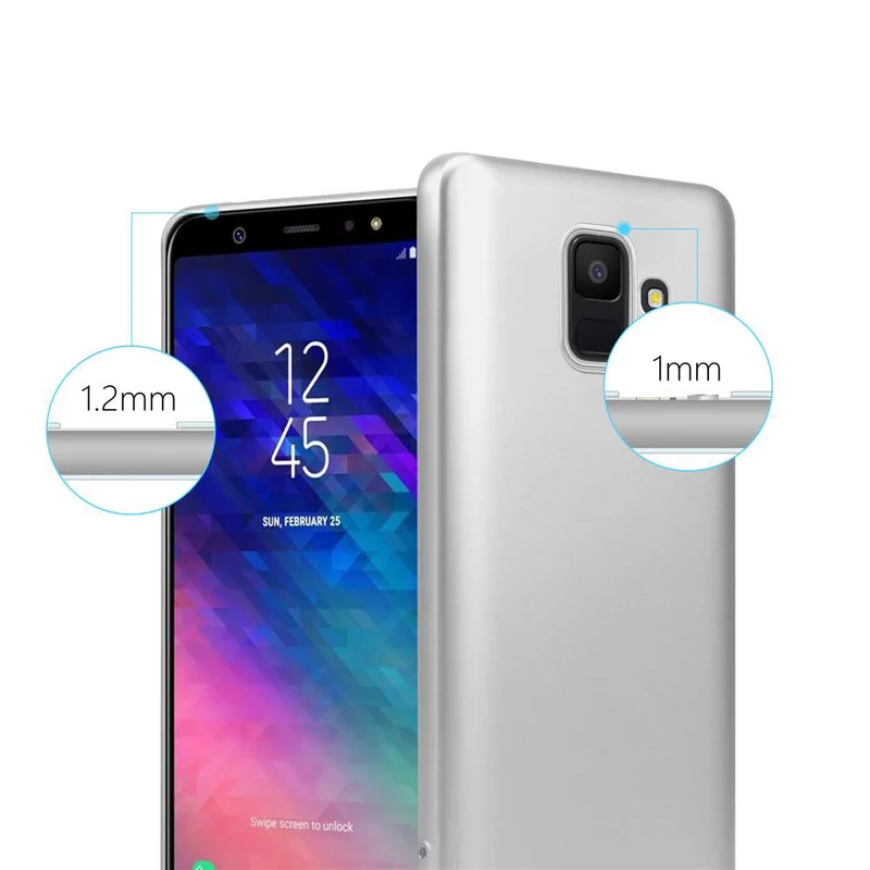 Cadorabo Hülle kompatibel mit Samsung Galaxy A6 2018 Schutzhülle aus flexiblem TPU Silikon