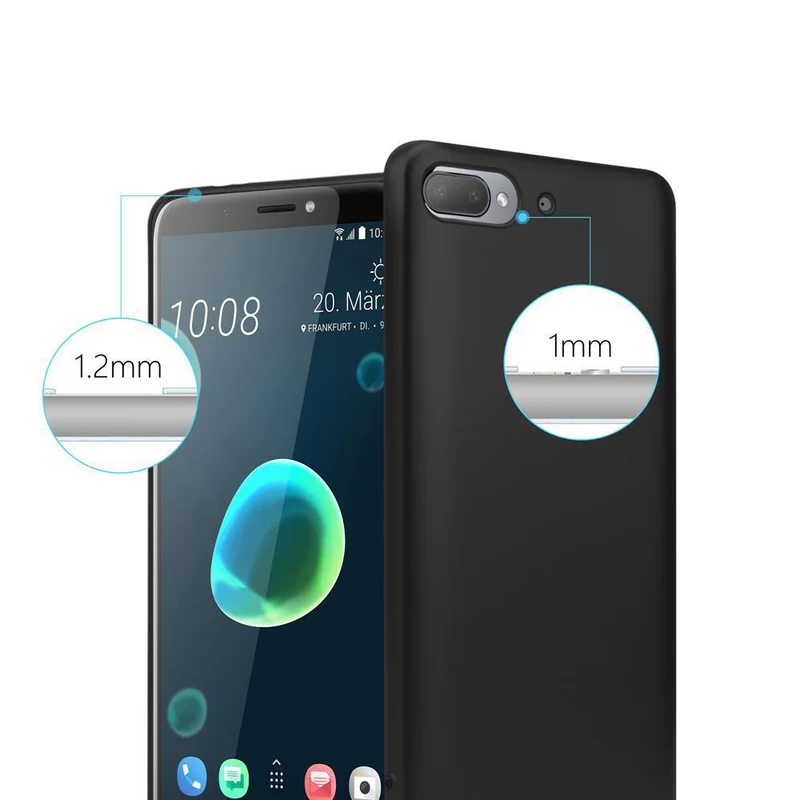 Cadorabo Hülle kompatibel mit HTC Desire 12 PLUS Schutzhülle aus flexiblem TPU Silikon