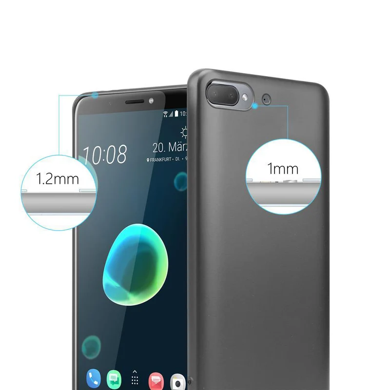 Cadorabo Hülle kompatibel mit HTC Desire 12 PLUS Schutzhülle aus flexiblem TPU Silikon