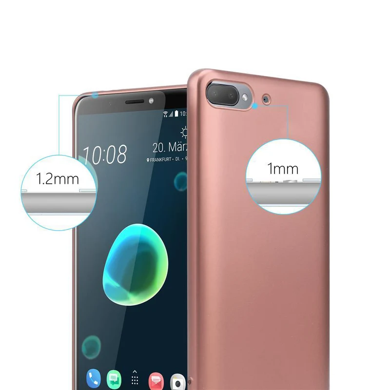 Cadorabo Hülle kompatibel mit HTC Desire 12 PLUS Schutzhülle aus flexiblem TPU Silikon