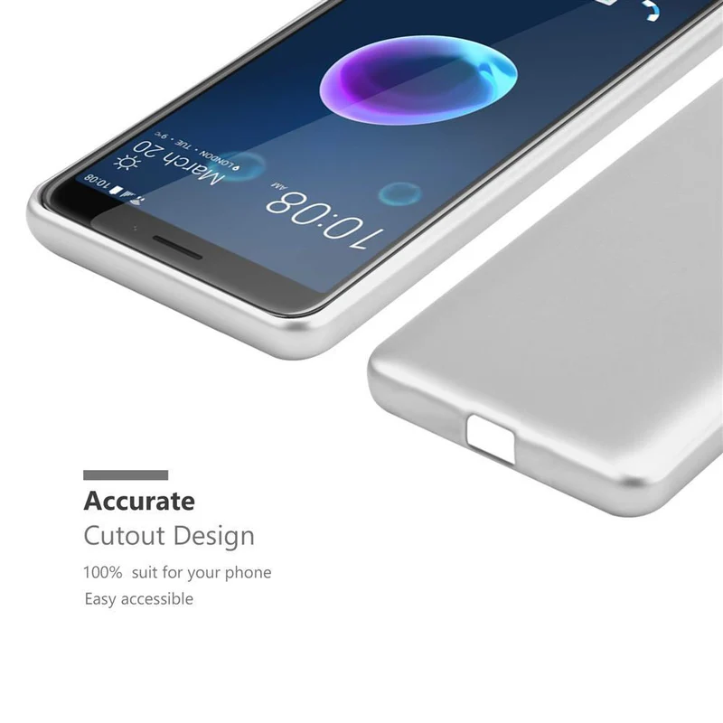 Cadorabo Hülle kompatibel mit HTC Desire 12 Schutzhülle aus flexiblem TPU Silikon