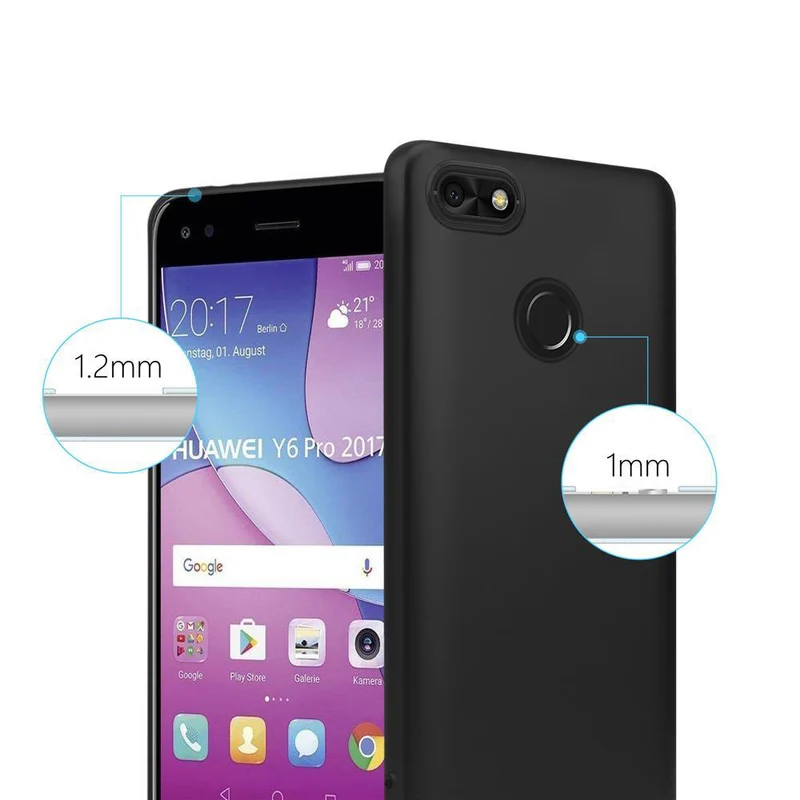Cadorabo Hülle kompatibel mit Huawei Y6 PRO 2017 Schutzhülle aus flexiblem TPU Silikon