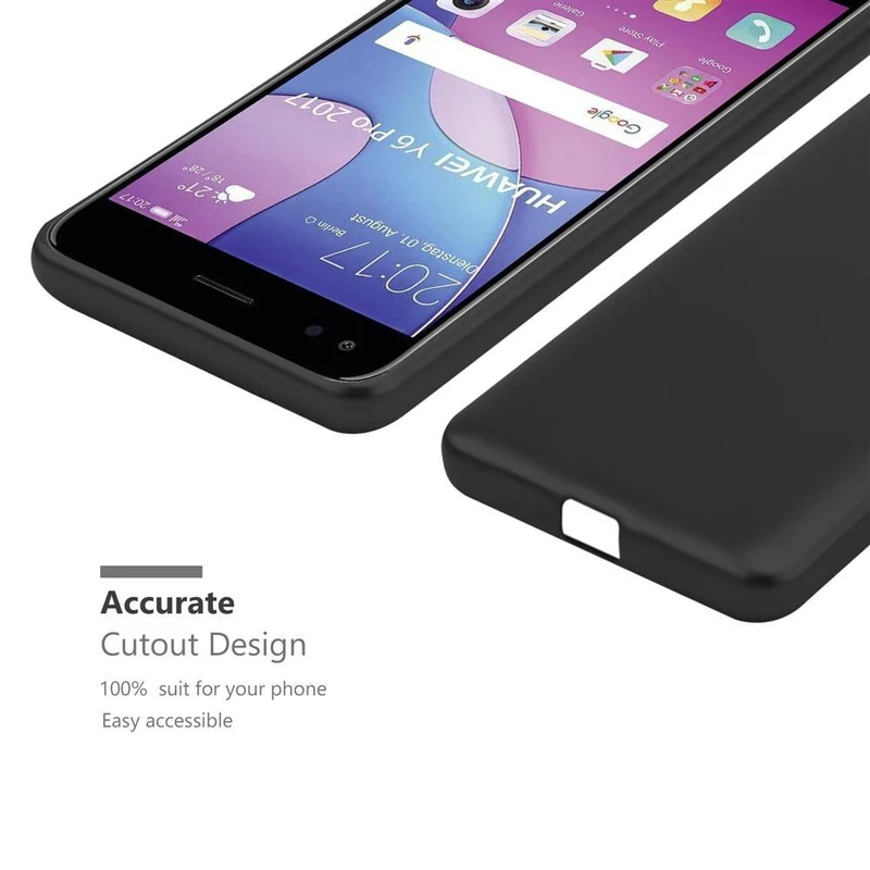 Cadorabo Hülle kompatibel mit Huawei Y6 PRO 2017 Schutzhülle aus flexiblem TPU Silikon