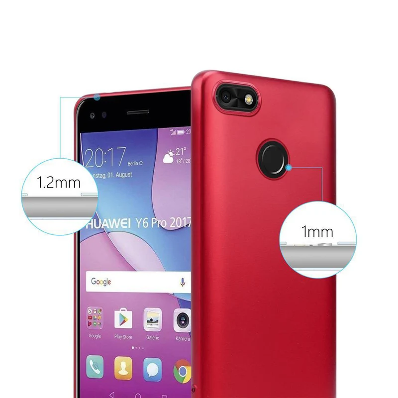 Cadorabo Hülle kompatibel mit Huawei Y6 PRO 2017 Schutzhülle aus flexiblem TPU Silikon