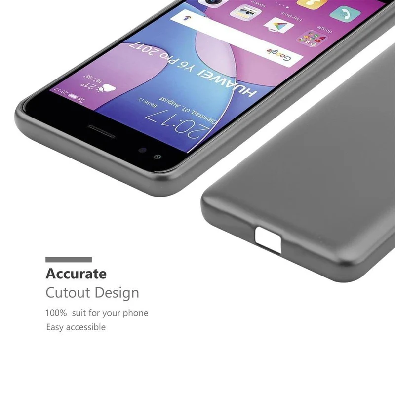 Cadorabo Hülle kompatibel mit Huawei Y6 PRO 2017 Schutzhülle aus flexiblem TPU Silikon