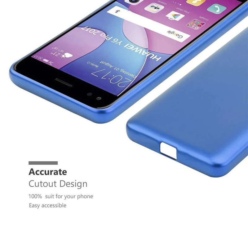 Cadorabo Hülle kompatibel mit Huawei Y6 PRO 2017 Schutzhülle aus flexiblem TPU Silikon