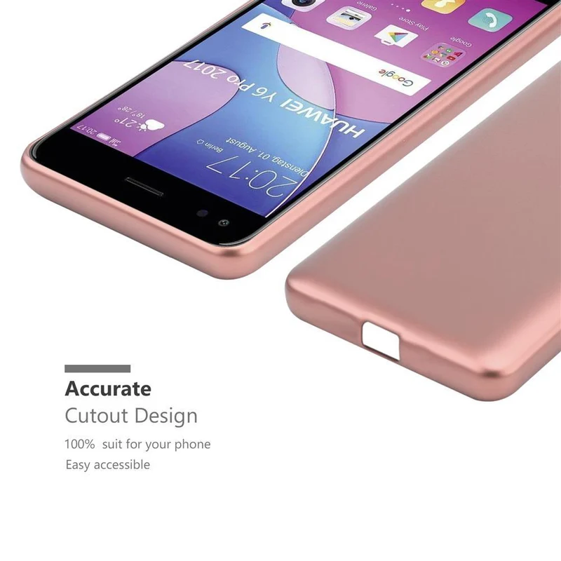 Cadorabo Hülle kompatibel mit Huawei Y6 PRO 2017 Schutzhülle aus flexiblem TPU Silikon