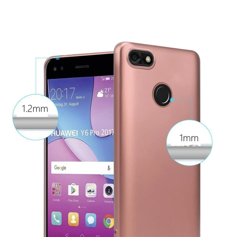 Cadorabo Hülle kompatibel mit Huawei Y6 PRO 2017 Schutzhülle aus flexiblem TPU Silikon