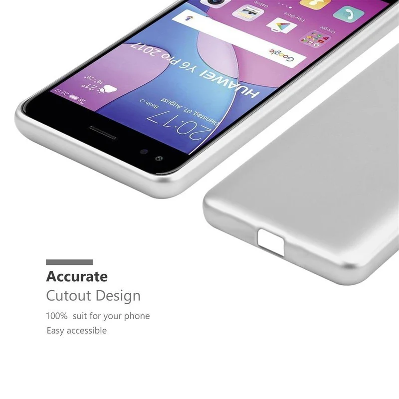 Cadorabo Hülle kompatibel mit Huawei Y6 PRO 2017 Schutzhülle aus flexiblem TPU Silikon