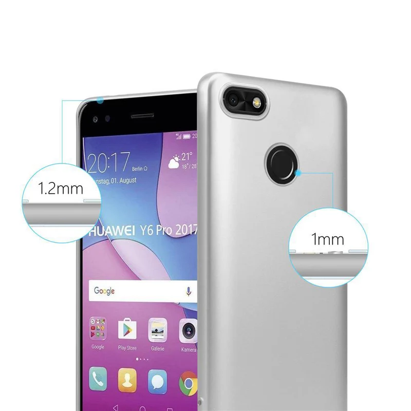Cadorabo Hülle kompatibel mit Huawei Y6 PRO 2017 Schutzhülle aus flexiblem TPU Silikon