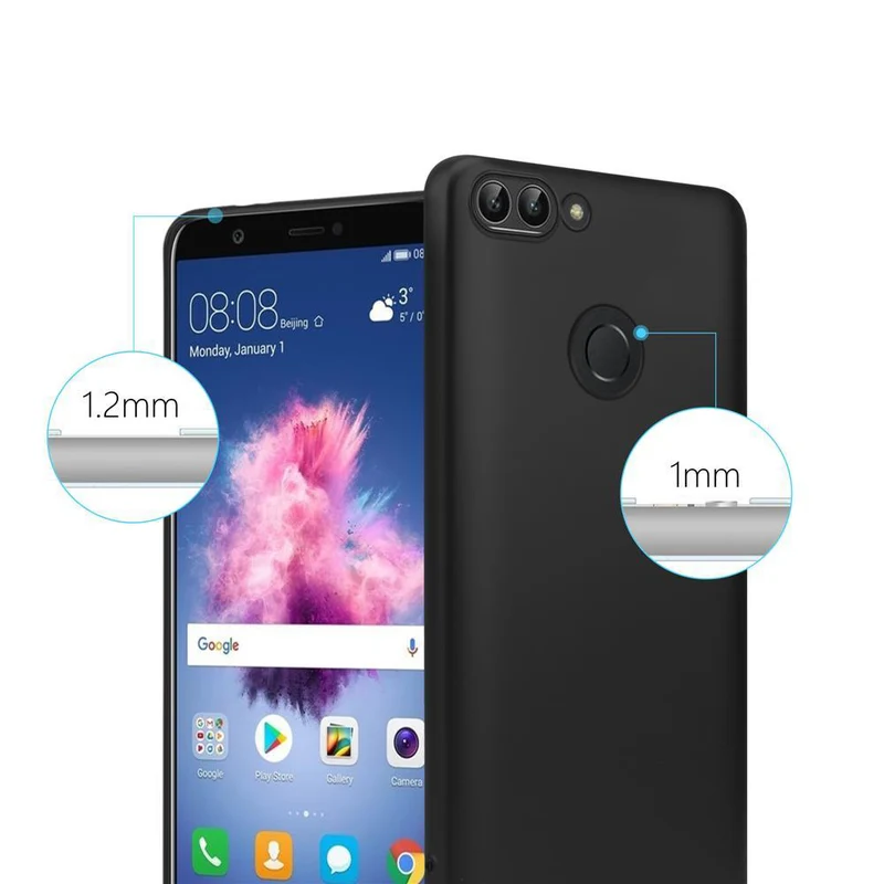 Cadorabo Hülle kompatibel mit Huawei P SMART 2018 / Enjoy 7S Schutzhülle aus flexiblem TPU Silikon
