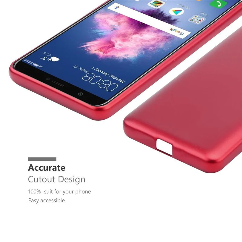 Cadorabo Hülle kompatibel mit Huawei P SMART 2018 / Enjoy 7S Schutzhülle aus flexiblem TPU Silikon