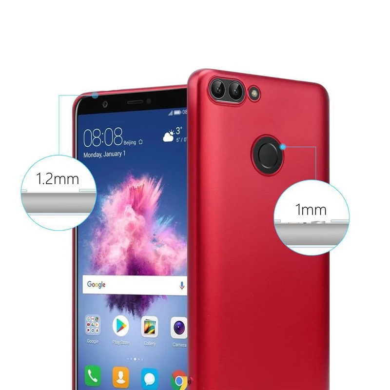 Cadorabo Hülle kompatibel mit Huawei P SMART 2018 / Enjoy 7S Schutzhülle aus flexiblem TPU Silikon