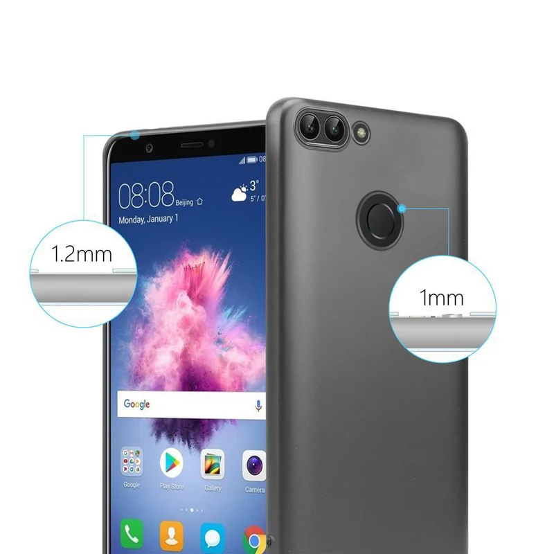 Cadorabo Hülle kompatibel mit Huawei P SMART 2018 / Enjoy 7S Schutzhülle aus flexiblem TPU Silikon