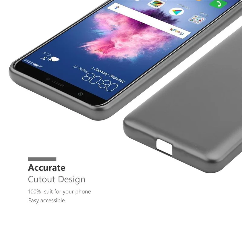 Cadorabo Hülle kompatibel mit Huawei P SMART 2018 / Enjoy 7S Schutzhülle aus flexiblem TPU Silikon
