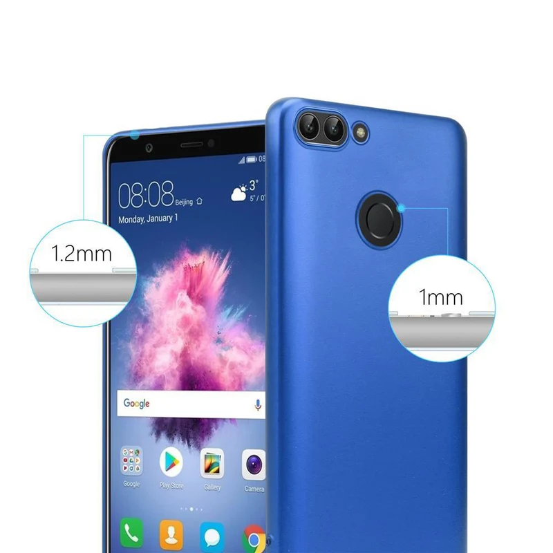 Cadorabo Hülle kompatibel mit Huawei P SMART 2018 / Enjoy 7S Schutzhülle aus flexiblem TPU Silikon