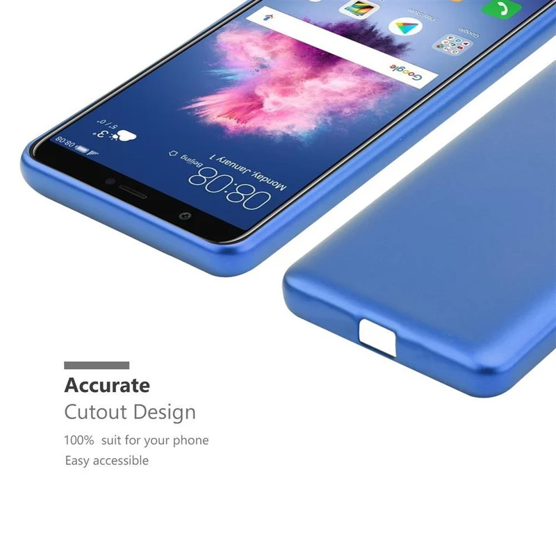 Cadorabo Hülle kompatibel mit Huawei P SMART 2018 / Enjoy 7S Schutzhülle aus flexiblem TPU Silikon