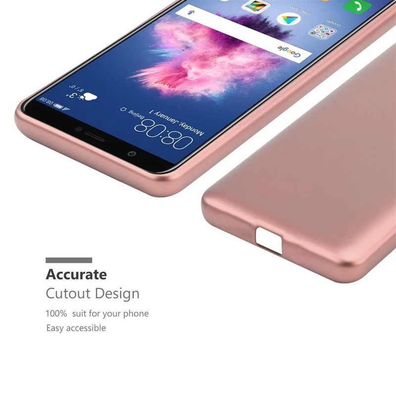 Cadorabo Hülle kompatibel mit Huawei P SMART 2018 / Enjoy 7S Schutzhülle aus flexiblem TPU Silikon