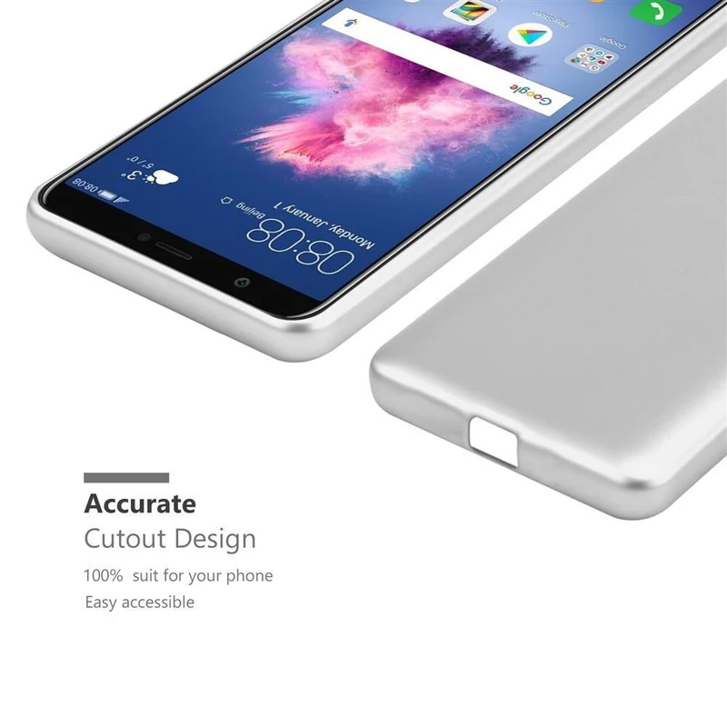 Cadorabo Hülle kompatibel mit Huawei P SMART 2018 / Enjoy 7S Schutzhülle aus flexiblem TPU Silikon